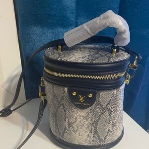 Black and Gray Snake Print Women's Bag